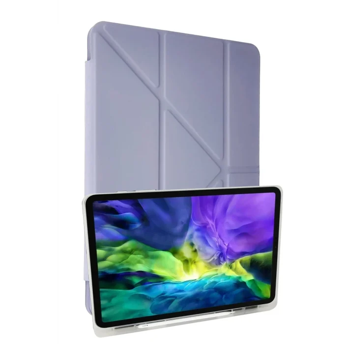 Mey İthalat®   iPad 10.2 (8.nesil) Kılıf Kalemlikli Mars Tablet Kılıfı - Lila