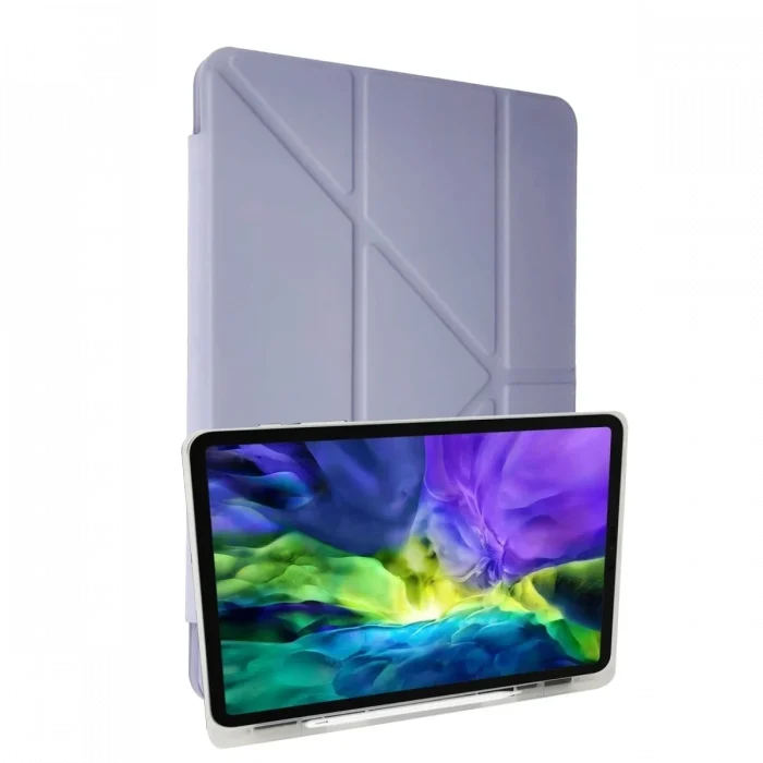 Mey İthalat®   iPad 10.2 (8.nesil) Kılıf Kalemlikli Mars Tablet Kılıfı - Lila