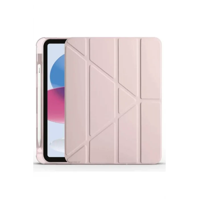 Mey İthalat®   iPad 2022 10.9 (10.nesil) Kılıf Kalemlikli Mars Tablet Kılıfı - Rose Gold