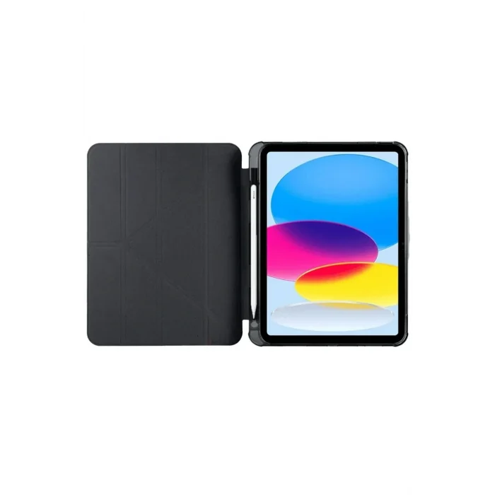 Mey İthalat®   iPad 2022 10.9 (10.nesil) Kılıf Kalemlikli Mars Tablet Kılıfı - Siyah