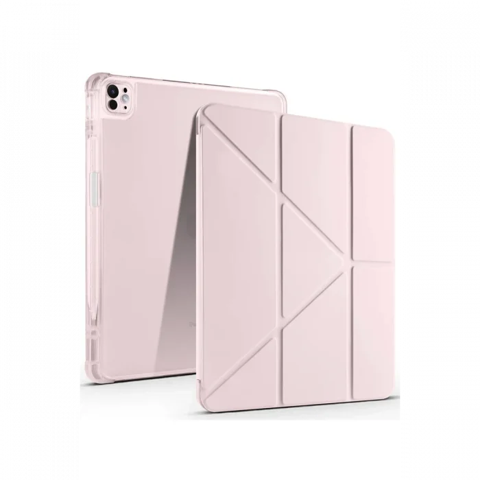 Mey İthalat®   iPad Air 13 (2024) Kılıf Kalemlikli Mars Tablet Kılıfı - Rose Gold