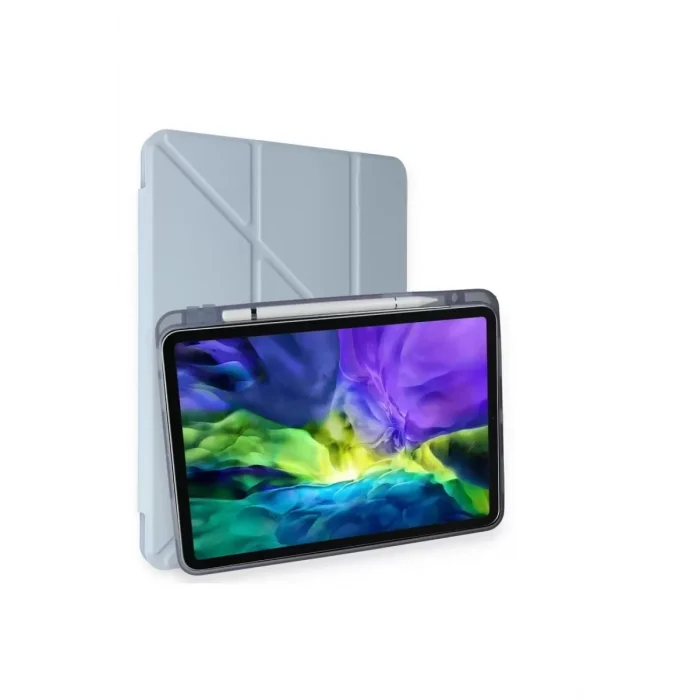 Mey İthalat®   iPad Air 4 10.9 Kılıf Kalemlikli Mars Tablet Kılıfı - Mavi