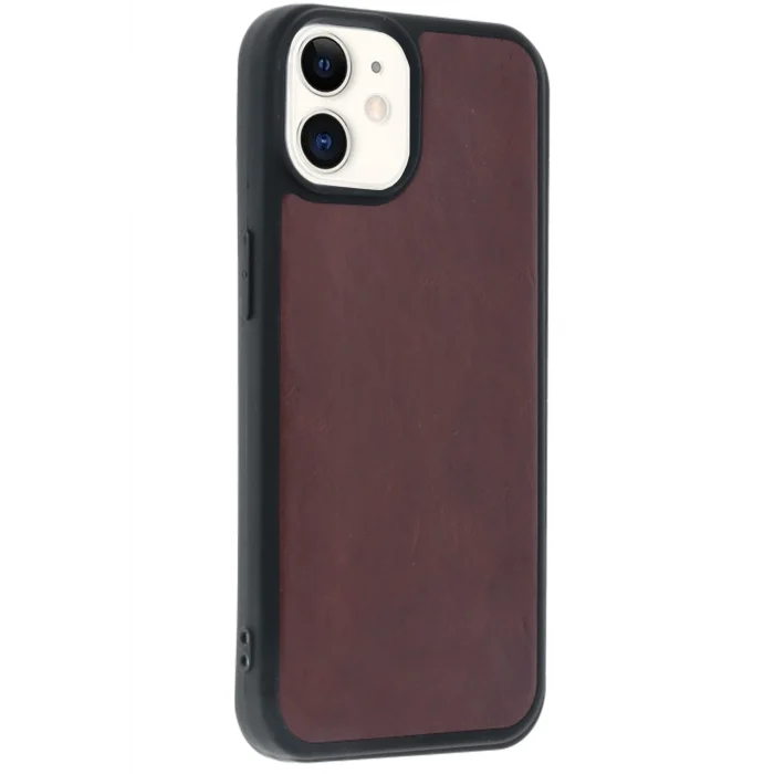 Mey İthalat®   iPhone 11 Kılıf Aras Deri Kapak - Bordo