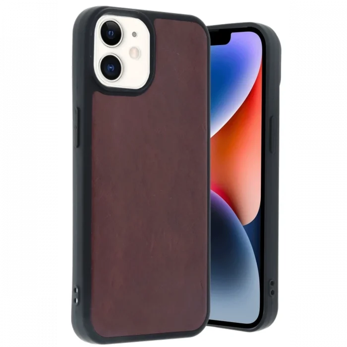 Mey İthalat®   iPhone 11 Kılıf Aras Deri Kapak - Bordo