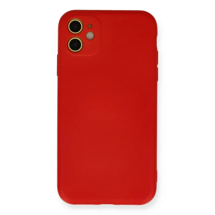 Mey İthalat®   iPhone 11 Kılıf Nano içi Kadife Silikon - Kırmızı