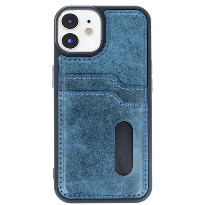 Mey İthalat®   iPhone 11 Kılıf Sara Kartvizitli Deri Kılıf - Lacivert
