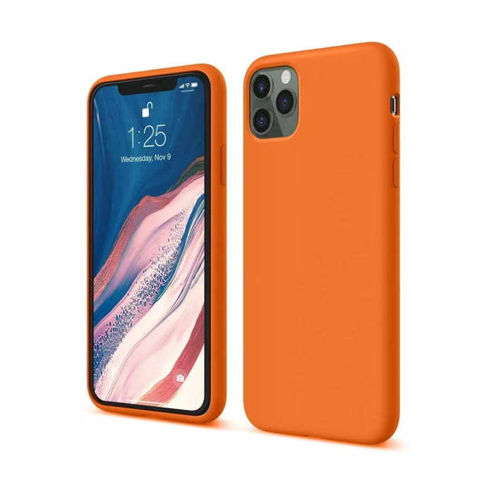 Mey İthalat®   iPhone 11 Pro Kılıf First Silikon - Turuncu