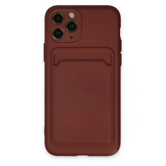 Mey İthalat®   iPhone 11 Pro Kılıf Kelvin Kartvizitli Silikon - Bordo