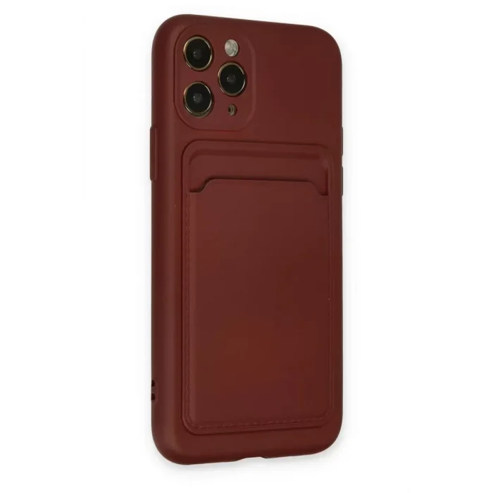 Mey İthalat®   iPhone 11 Pro Kılıf Kelvin Kartvizitli Silikon - Bordo