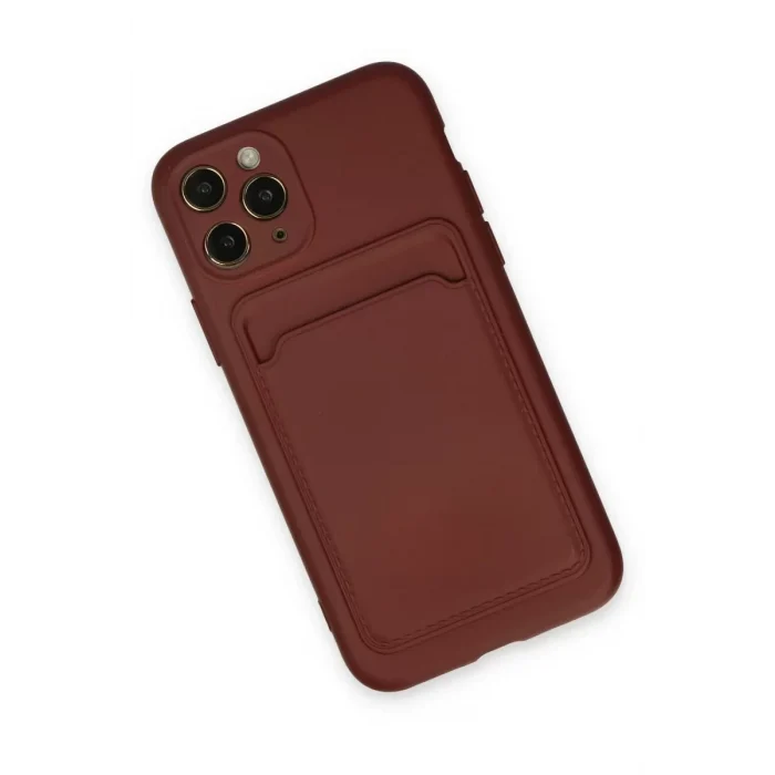 Mey İthalat®   iPhone 11 Pro Kılıf Kelvin Kartvizitli Silikon - Bordo