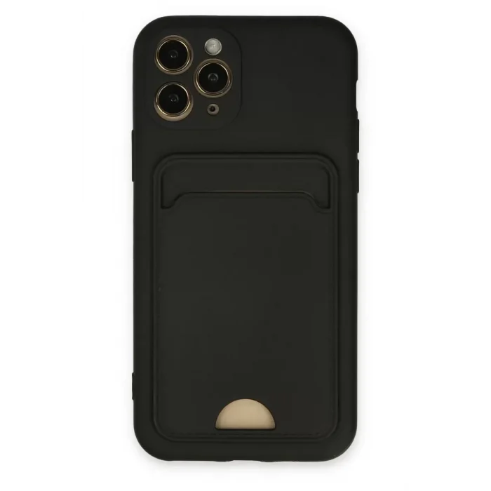 Mey İthalat®   iPhone 11 Pro Kılıf Kelvin Kartvizitli Silikon - Siyah