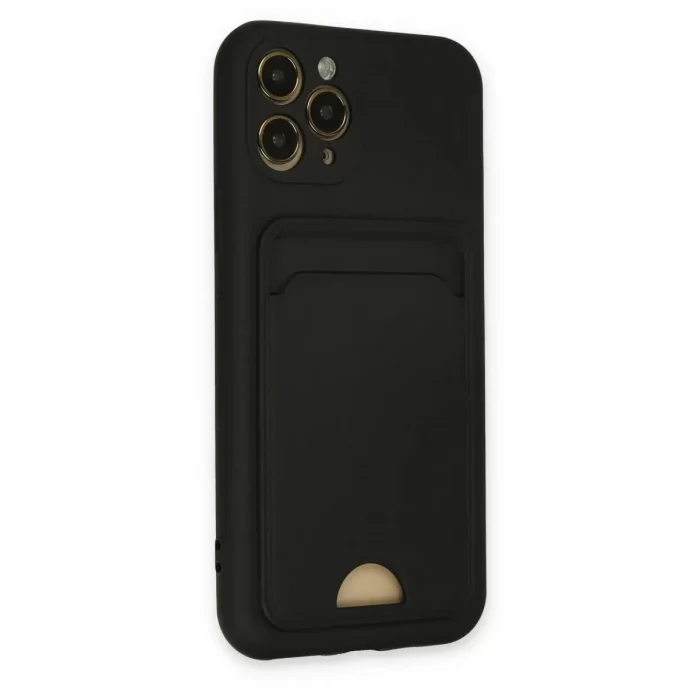 Mey İthalat®   iPhone 11 Pro Kılıf Kelvin Kartvizitli Silikon - Siyah