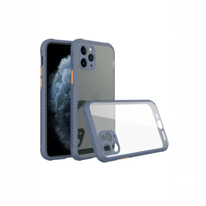 Mey İthalat®   iPhone 11 Pro Kılıf Miami Şeffaf Silikon - Gri
