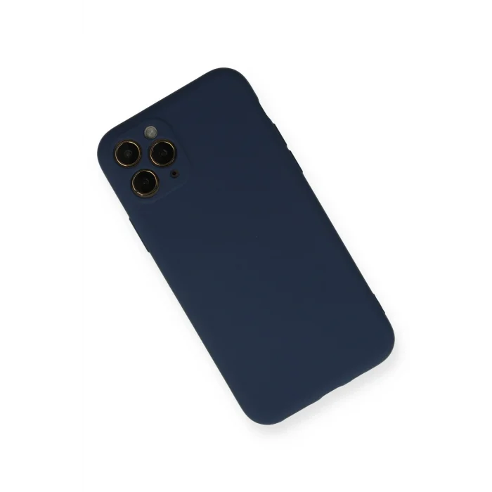 Mey İthalat®   iPhone 11 Pro Kılıf Nano içi Kadife Silikon - Lacivert
