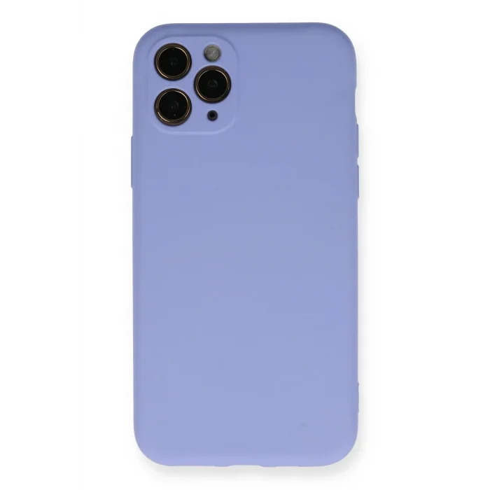 Mey İthalat®   iPhone 11 Pro Kılıf Nano içi Kadife Silikon- Lila