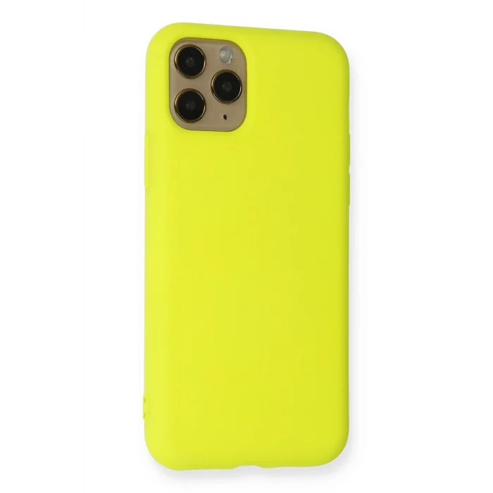 Mey İthalat®   iPhone 11 Pro Kılıf Nano içi Kadife Silikon - Sarı