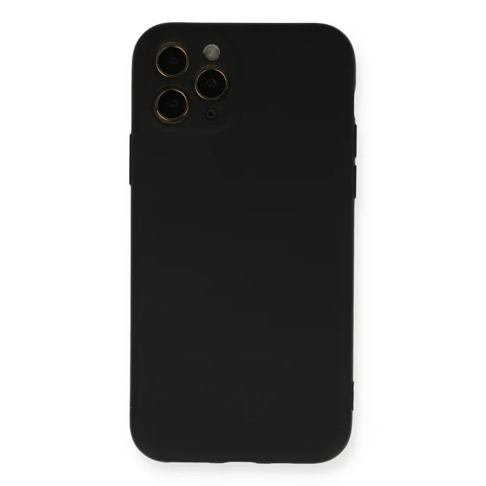 Mey İthalat®   iPhone 11 Pro Kılıf Nano içi Kadife Silikon - Siyah