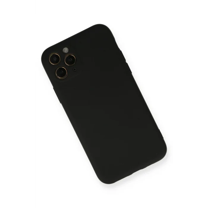 Mey İthalat®   iPhone 11 Pro Kılıf Nano içi Kadife Silikon - Siyah