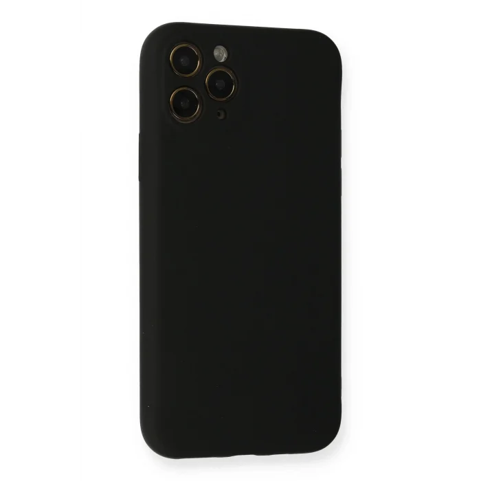 Mey İthalat®   iPhone 11 Pro Kılıf Nano içi Kadife Silikon - Siyah