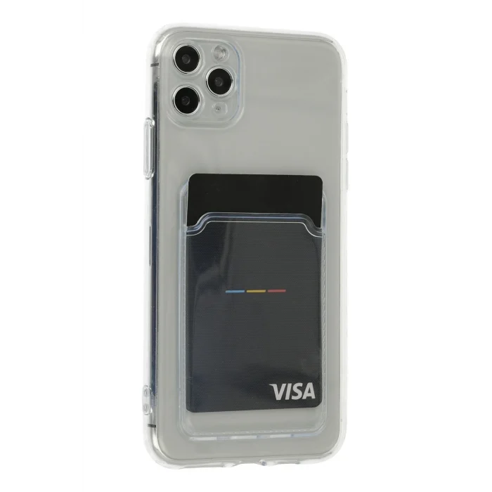 Mey İthalat®   iPhone 11 Pro Max Kılıf Kart Şeffaf Silikon - Şeffaf