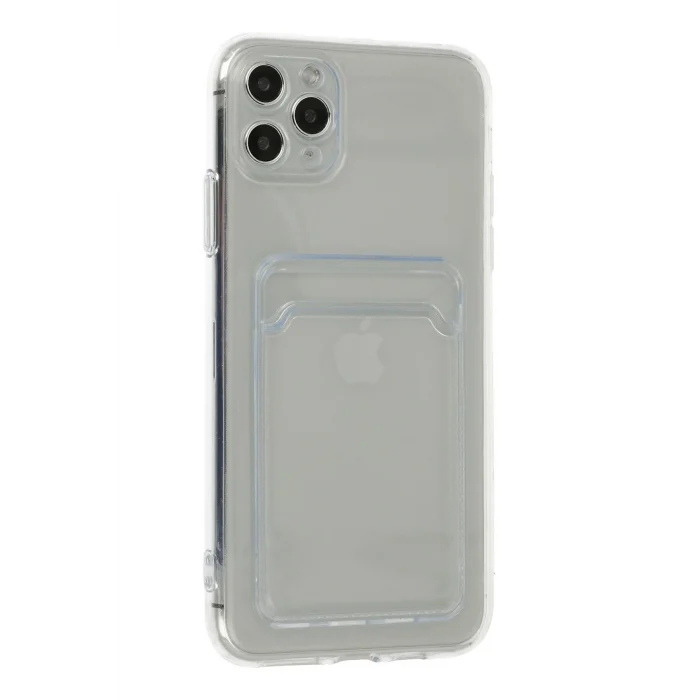 Mey İthalat®   iPhone 11 Pro Max Kılıf Kart Şeffaf Silikon - Şeffaf
