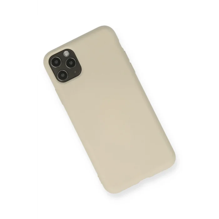 Mey İthalat®   iPhone 11 Pro Max Kılıf Nano içi Kadife Silikon - Bej
