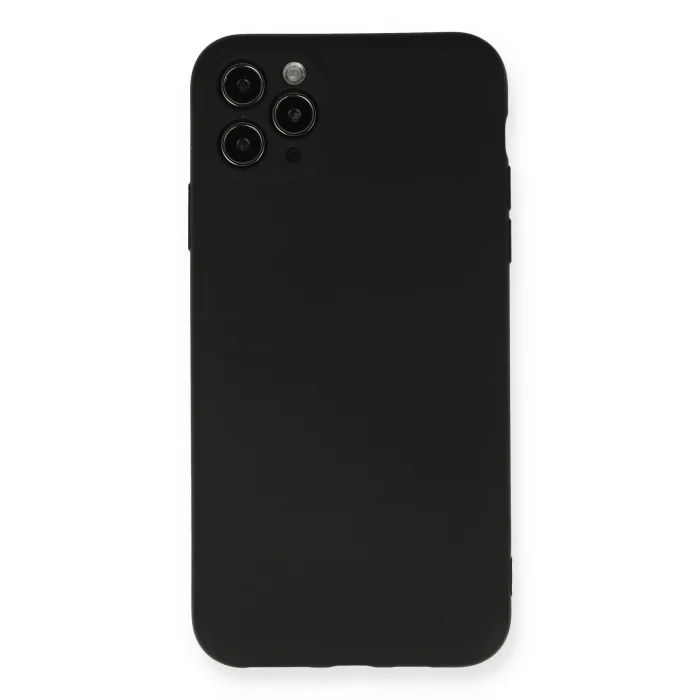 Mey İthalat®   iPhone 11 Pro Max Kılıf Nano içi Kadife Silikon - Siyah