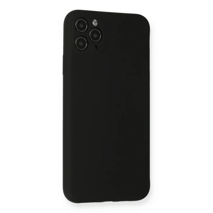Mey İthalat®   iPhone 11 Pro Max Kılıf Nano içi Kadife Silikon - Siyah