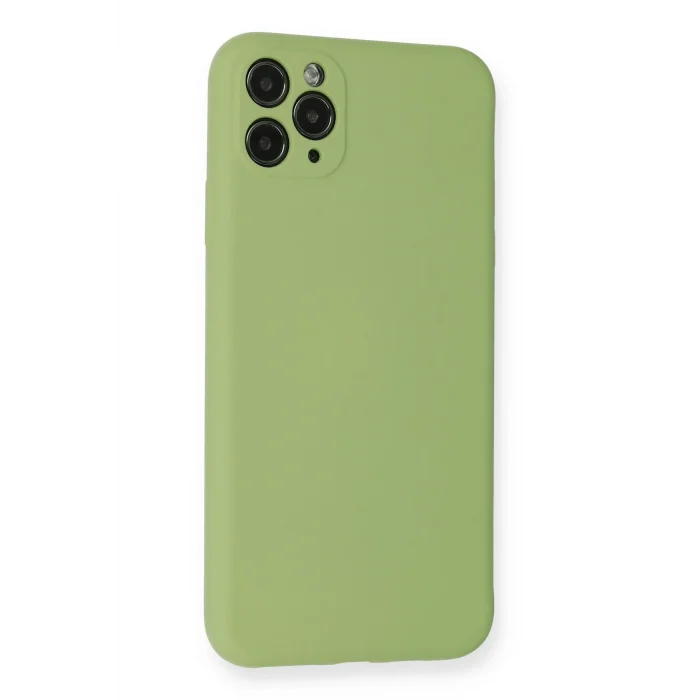 Mey İthalat®   iPhone 11 Pro Max Kılıf Nano içi Kadife Silikon- Yeşil
