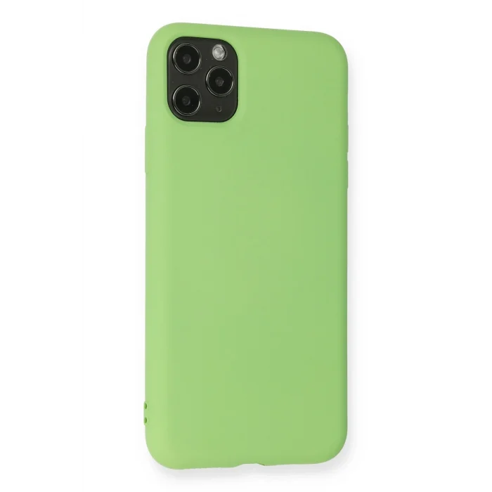 Mey İthalat®   iPhone 11 Pro Max Kılıf Nano içi Kadife Silikon - Yeşil
