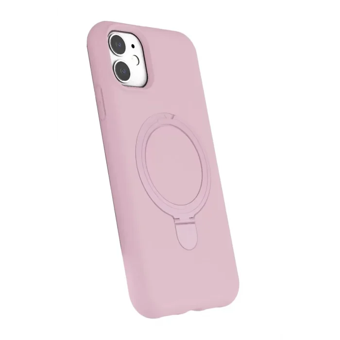 Mey İthalat®   iPhone 11 Regal Magsafe Standlı Kapak - Açık Pembe