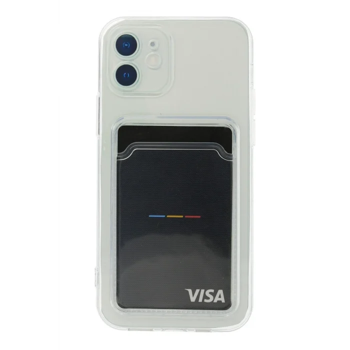 Mey İthalat®   iPhone 12 Kılıf Kart Şeffaf Silikon - Şeffaf