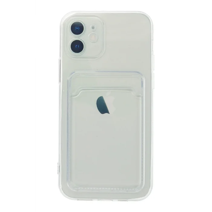 Mey İthalat®   iPhone 12 Kılıf Kart Şeffaf Silikon - Şeffaf