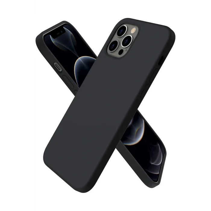 Mey İthalat®   iPhone 12 Pro Kılıf First Silikon - Siyah