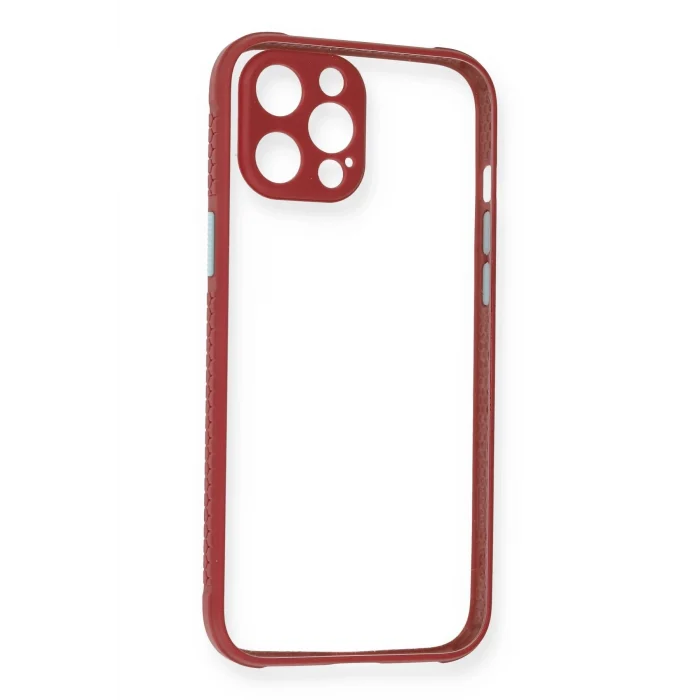 Mey İthalat®   iPhone 12 Pro Kılıf Miami Şeffaf Silikon - Fuşya