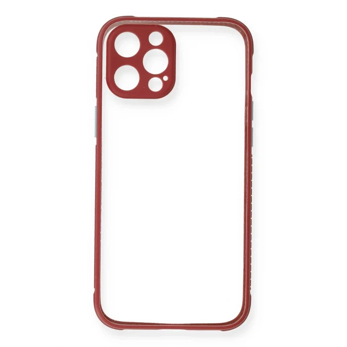 Mey İthalat®   iPhone 12 Pro Kılıf Miami Şeffaf Silikon - Fuşya