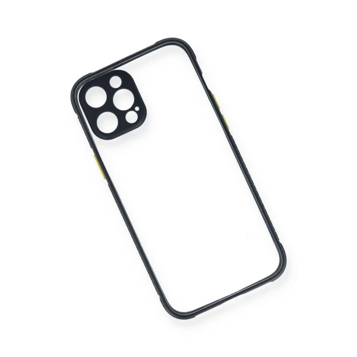 Mey İthalat®   iPhone 12 Pro Kılıf Miami Şeffaf Silikon - Lacivert