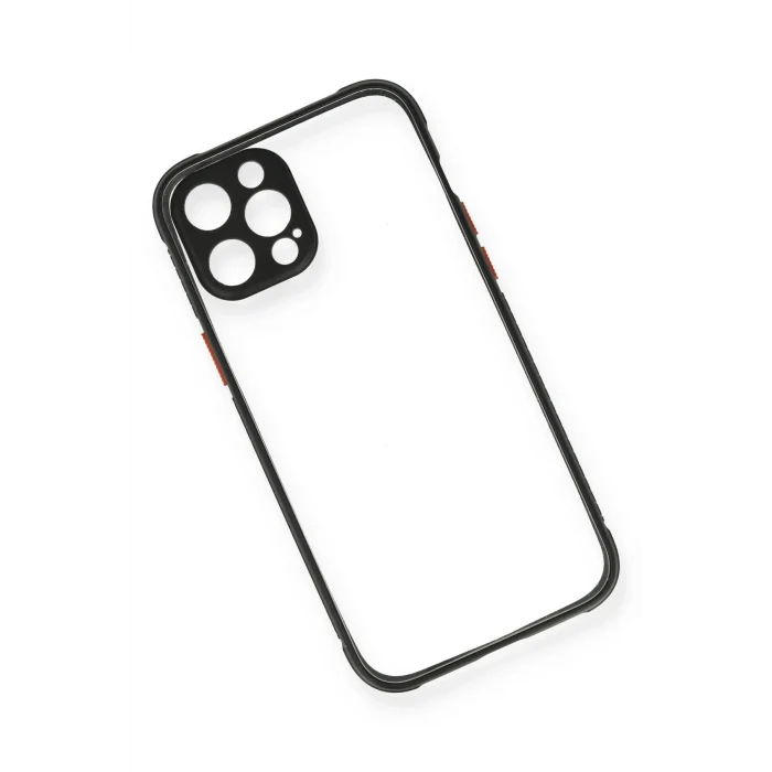 Mey İthalat®   iPhone 12 Pro Kılıf Miami Şeffaf Silikon - Siyah