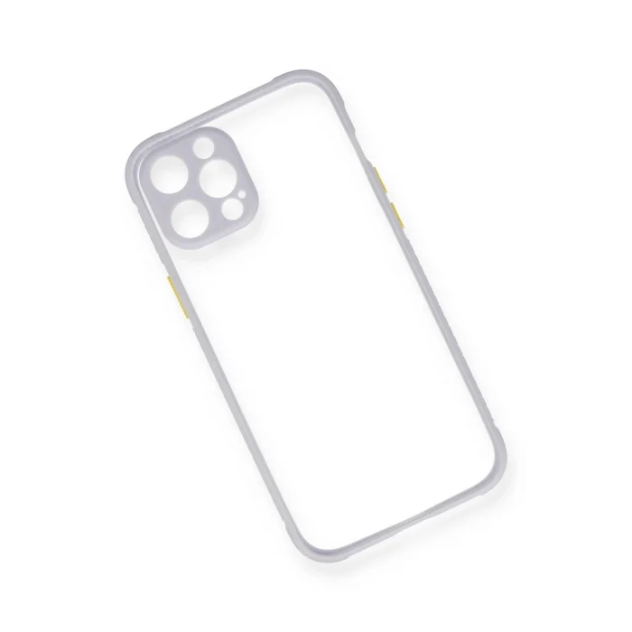 Mey İthalat®   iPhone 12 Pro Max Kılıf Miami Şeffaf Silikon - Lila
