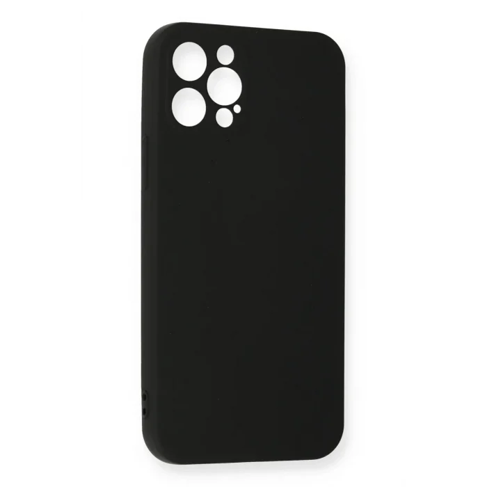 Mey İthalat®   iPhone 12 Pro Max Kılıf Nano içi Kadife Silikon - Siyah