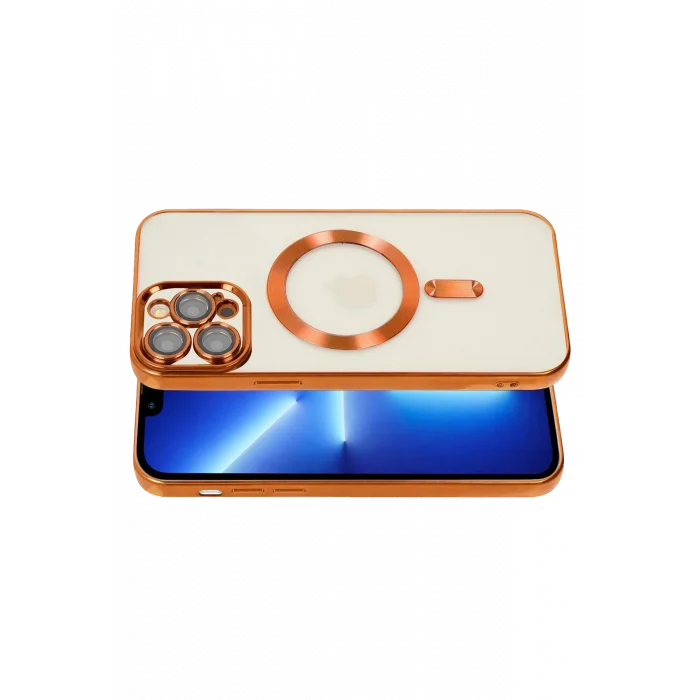 Mey İthalat®   iPhone 13 Pro Kılıf Kross Magneticsafe Kapak - Turuncu