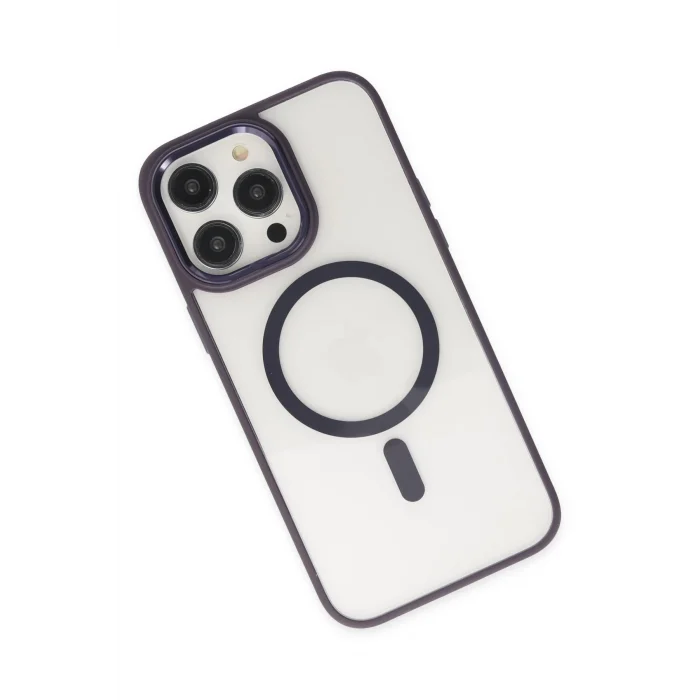 Mey İthalat®   iPhone 13 Pro Kılıf Room Magneticsafe Silikon - Derin Mor