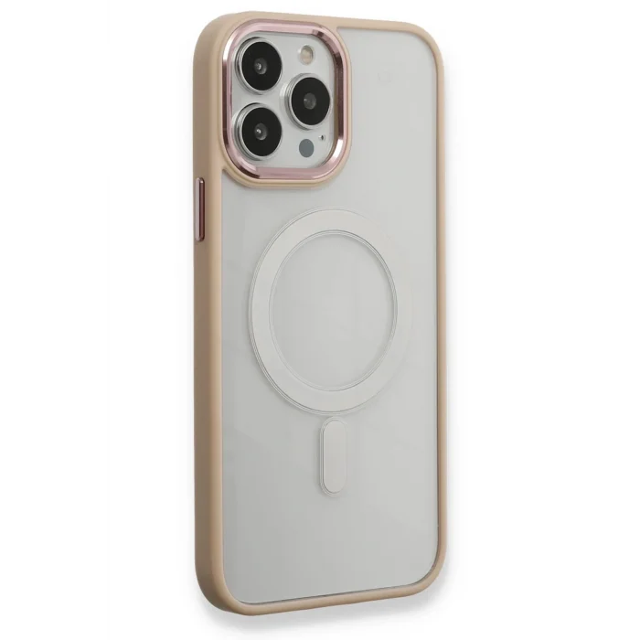 Mey İthalat®   iPhone 13 Pro Kılıf Room Magneticsafe Silikon - Pudra