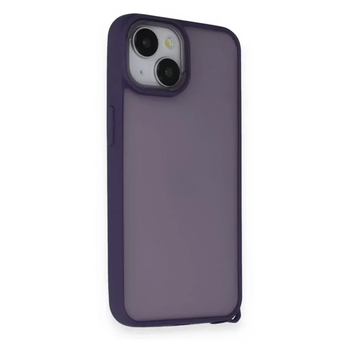Mey İthalat®   iPhone 14 Kılıf Elegant Kapak - Derin Mor