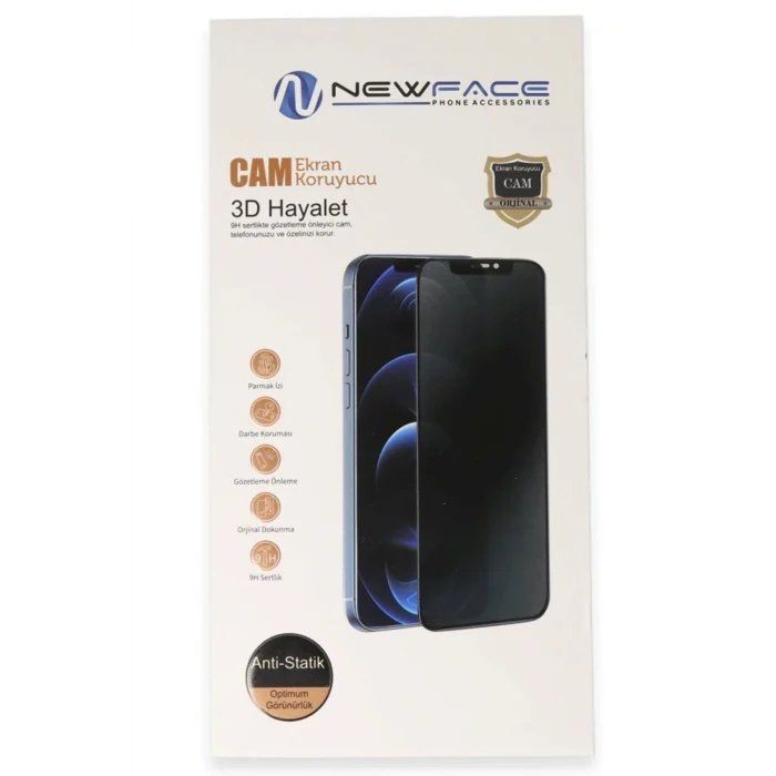 Mey İthalat®   iPhone 14 Pro 3D Antistatik Hayalet Cam Ekran Koruyucu