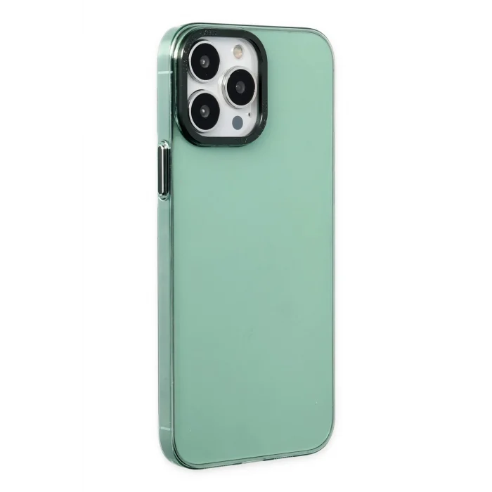 Mey İthalat®   iPhone 14 Pro Kılıf Anka PC Sert Metal Kapak - Yeşil