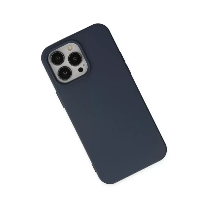 Mey İthalat®   iPhone 14 Pro Kılıf Nano içi Kadife Silikon - Lacivert