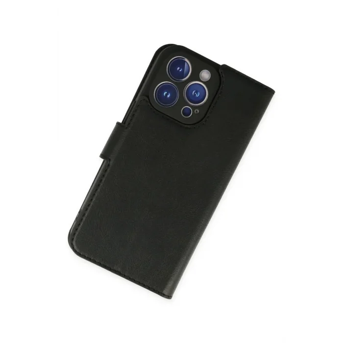 Mey İthalat®   iPhone 14 Pro Kılıf Trend S Plus Kapaklı Kılıf - Siyah