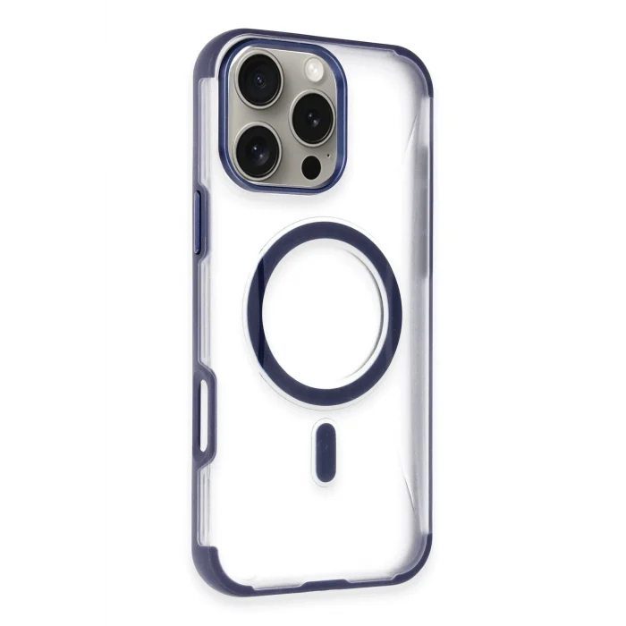 Mey İthalat®   iPhone 14 Pro Max Hilton Magsafe Kapak - Lacivert