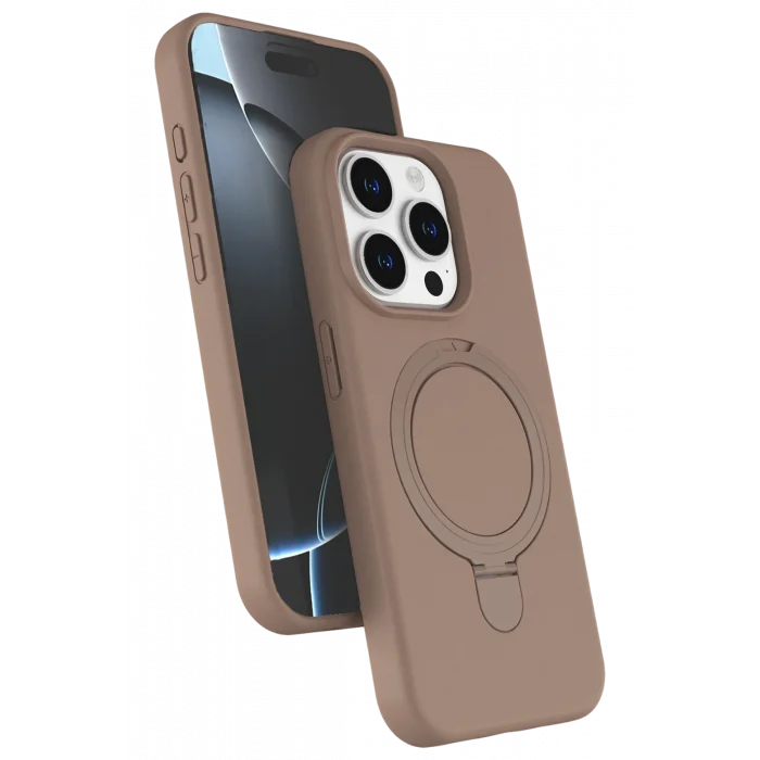 Mey İthalat®   iPhone 14 Pro Max Regal Magsafe Standlı Kapak - Çöl Titanyum